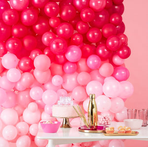 Pink ombre balloon wall backdrop