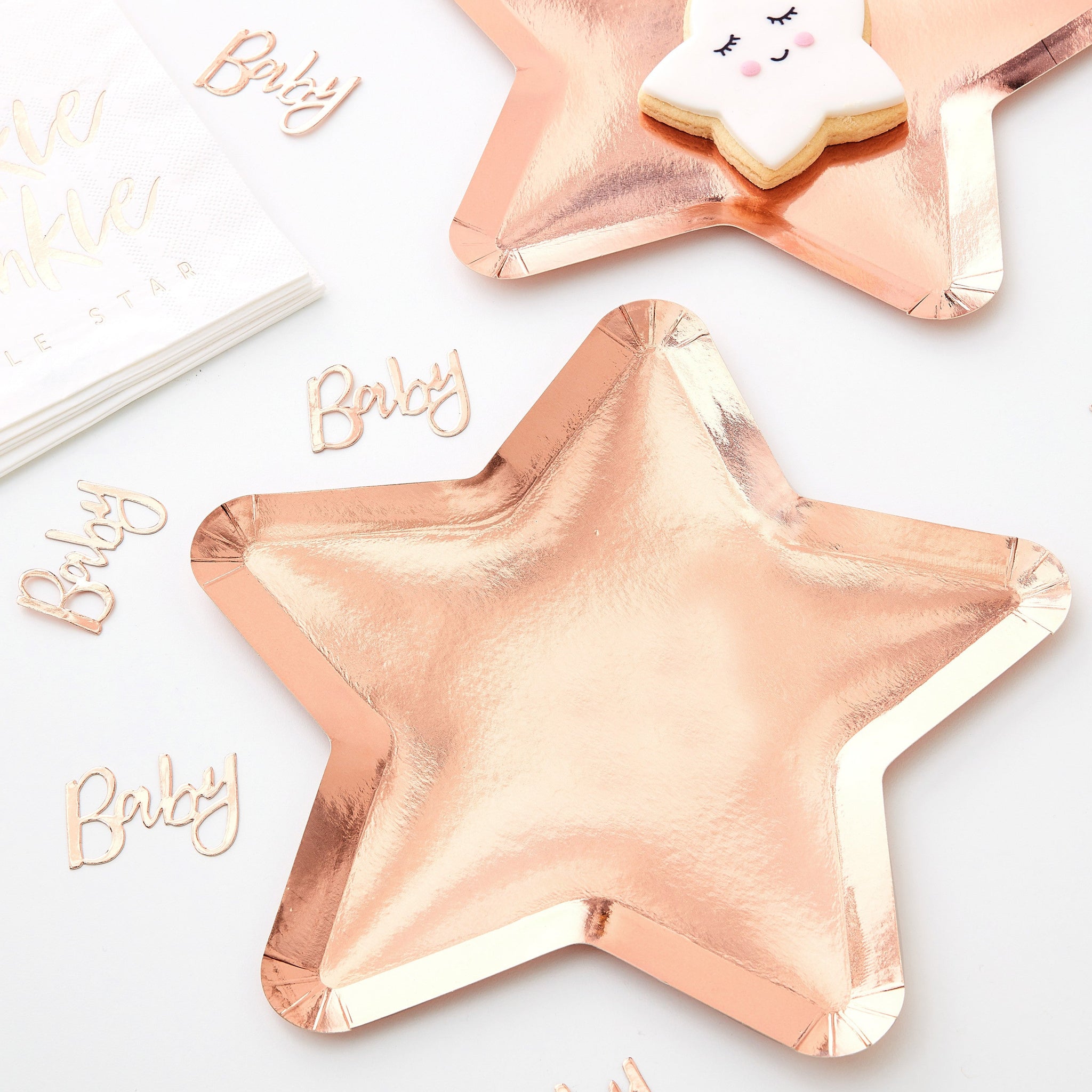 Star Shaped Plates (8) - Rose Gold Ginger Ray