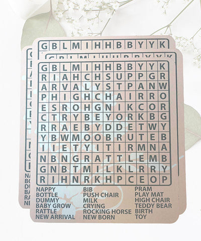 Baby Shower Word Search Game Alandra