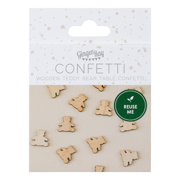 Wooden Baby Shower Teddy Bear Confetti Ginger Ray