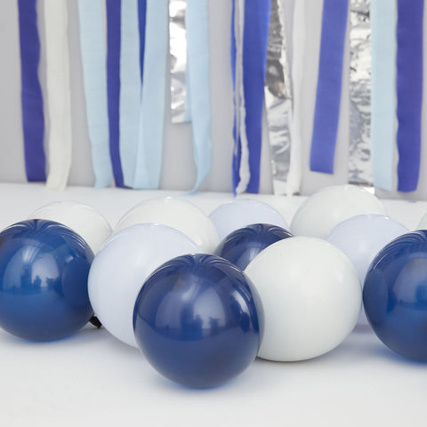 Mosaic Balloon Pack (40) - Navy, Grey & Blue (5") Ginger Ray
