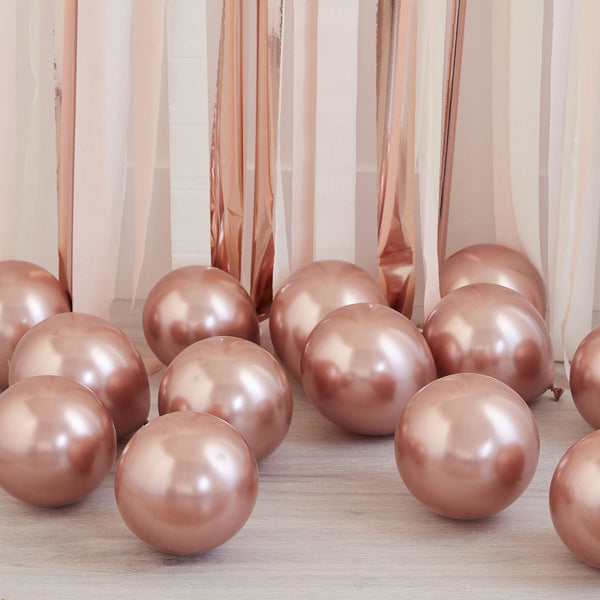 Mosaic Balloon Pack (40) - Rose Gold Chrome (5") Ginger Ray