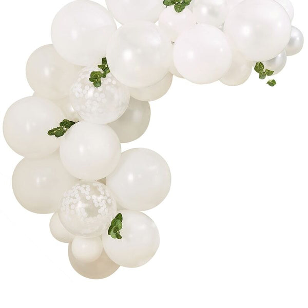 Balloon Arch Kit - White/Foilage (45 Pieces) Ginger Ray