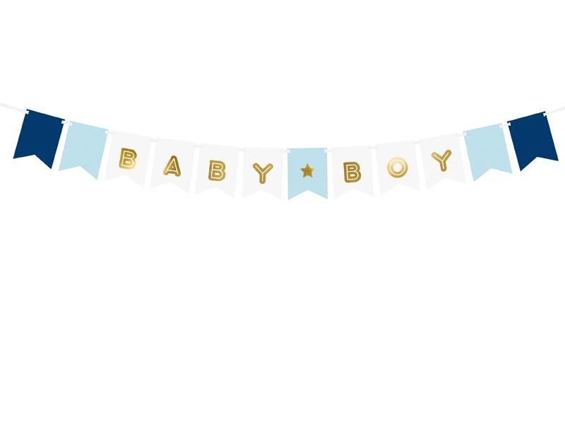Boy Baby Shower Banner - Gold Script Crosswear