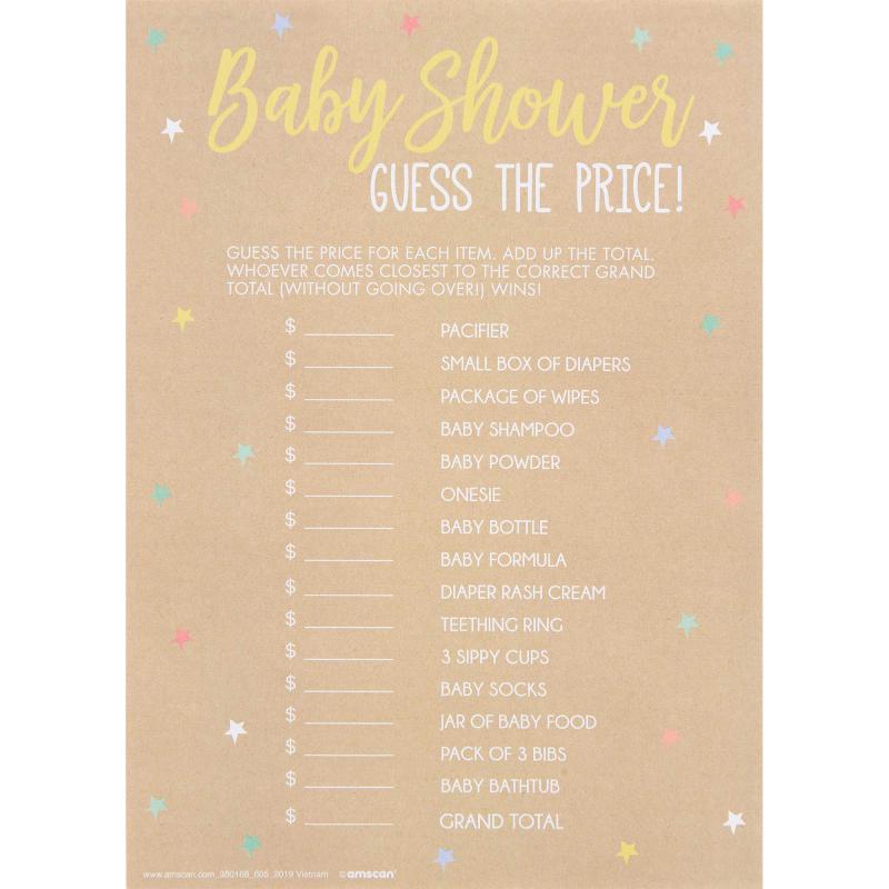 Guess the Price Baby Shower Game Amscan Australia