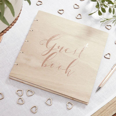 Rose Gold & Wooden Guest Book Ginger Ray