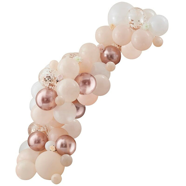 Peach, White and Rose Gold Balloon Arch Kit (70 Pieces) Ginger Ray