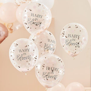 Baby in Bloom Balloons (5) - Flower Confetti (12") Ginger Ray