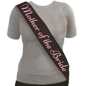 Mother of the Bride Sash - Black/Pale Pink Crosswear