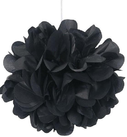 Tissue Puffs - Black  (3 Pack) Unique Party Supplies