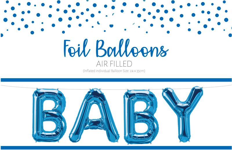 Baby Air Fill Balloon Kit - Blue Crosswear
