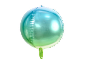 Ombre Ball Foil Balloon - Blue & Green (35cm) Unique Party Supplies NZ
