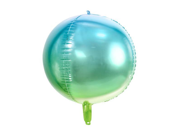 Ombre Ball Foil Balloon - Blue & Green (35cm) Unique Party Supplies NZ