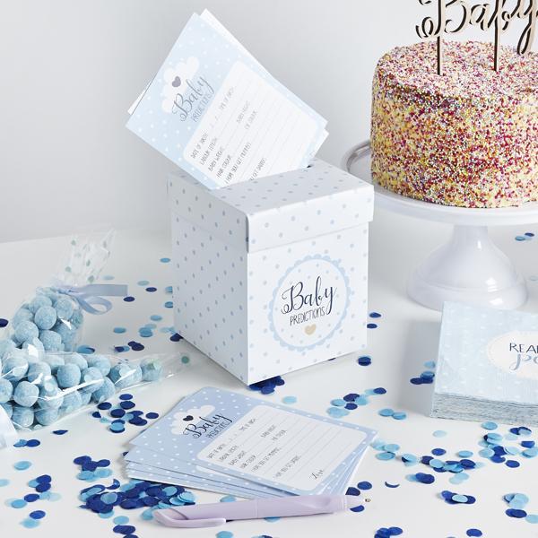 Ready to Pop Baby Shower Prediction Postbox and Cards - Blue Crosswear