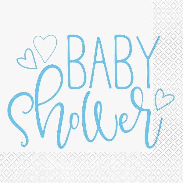 Baby Shower Napkins - Blue/White Crosswear