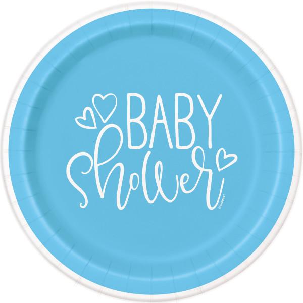 Baby Shower Plates - Blue/White Crosswear