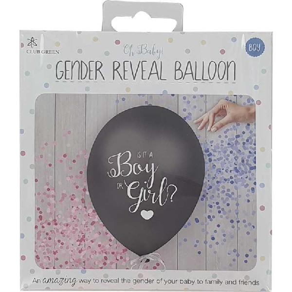 Gender Reveal Confetti Balloon - Blue (45cm) Unique Party Supplies NZ
