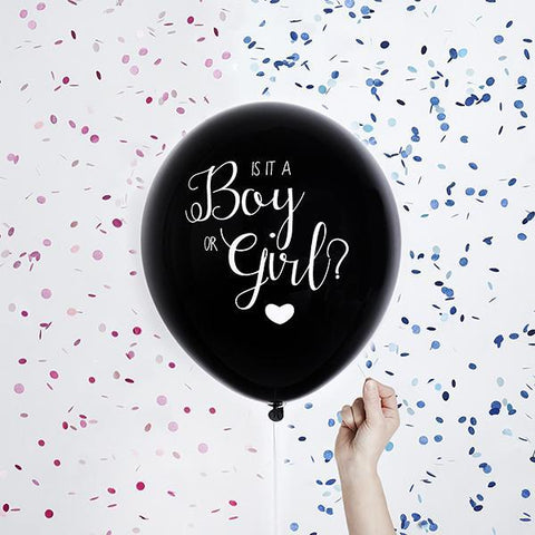 Gender Reveal Confetti Balloon - Blue (45cm) Unique Party Supplies NZ