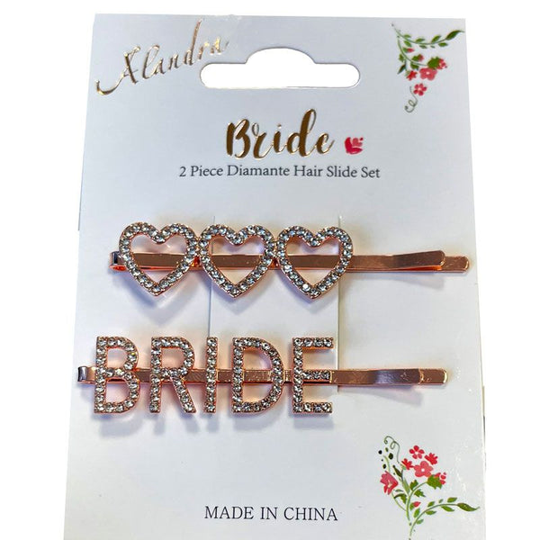 Rose Gold Bride to Be Hair Slides Alandra