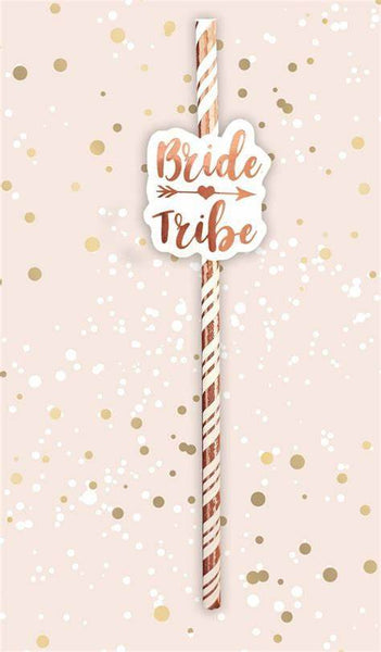 Bride Tribe Paper Straws (6) - Rose Gold Alandra