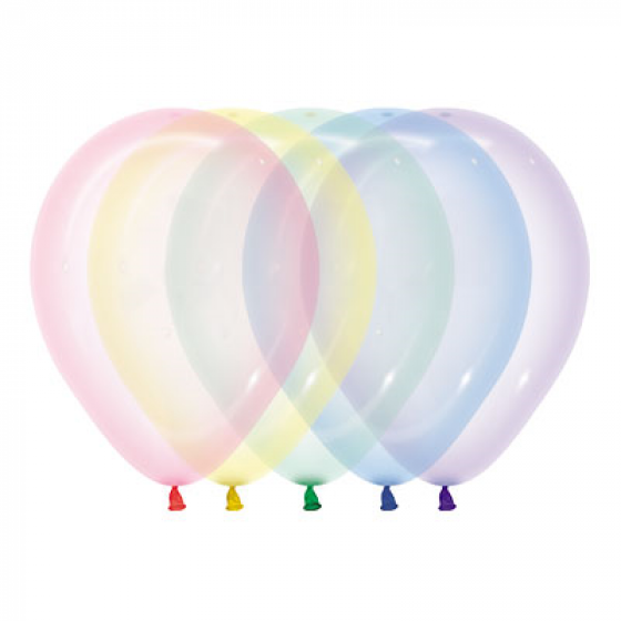 Balloons - Small Crystal Pastel Balloons - 100 Pack (5") Unique Party Supplies