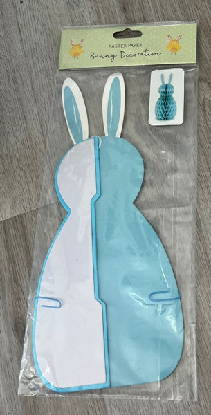 Easter Bunny Honeycomb Decoration - Blue, 30cm Crosswear