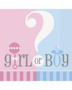 Gender Reveal Napkins (20) - Pink and Blue Unique Party Supplies NZ