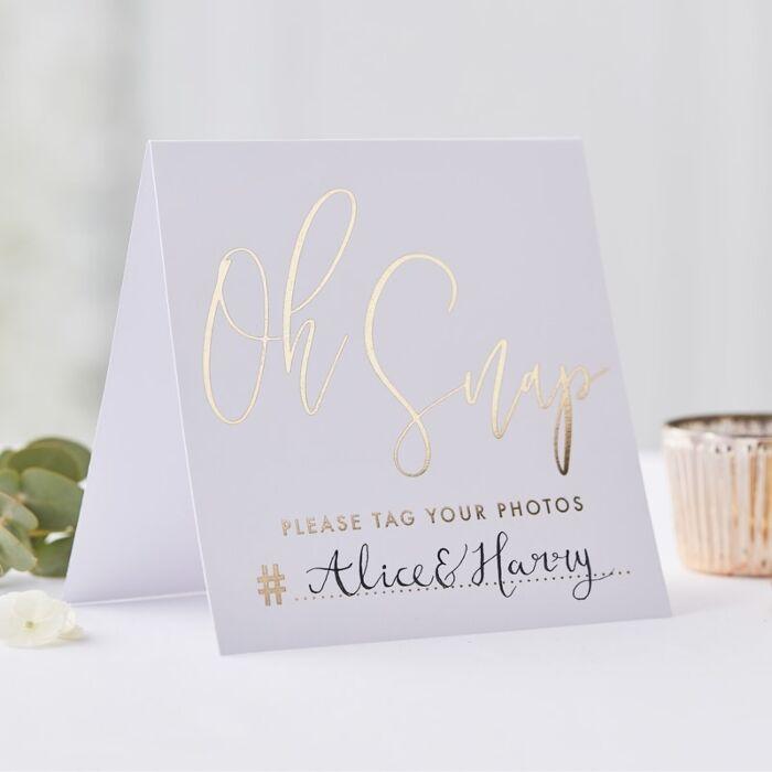 Instagram Signs for Photos - White and Gold (5) Ginger Ray
