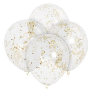 Confetti Balloons (6) - Gold (12") Crosswear