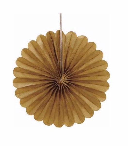 Small Decorative Paper Fans - Gold (3 Pack-6") Crosswear