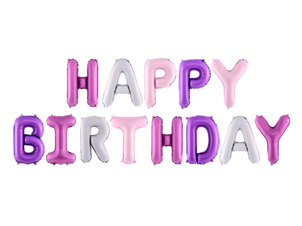 Happy Birthday Balloon Banner - Pinks Crosswear
