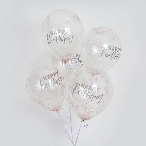 Birthday Balloons (5) - Confetti (12") Crosswear