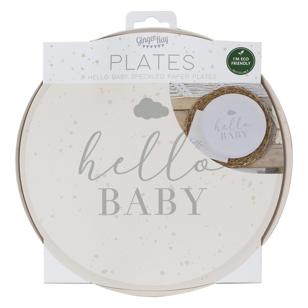 Hello Baby - Neutral Party Plates (8) Ginger Ray
