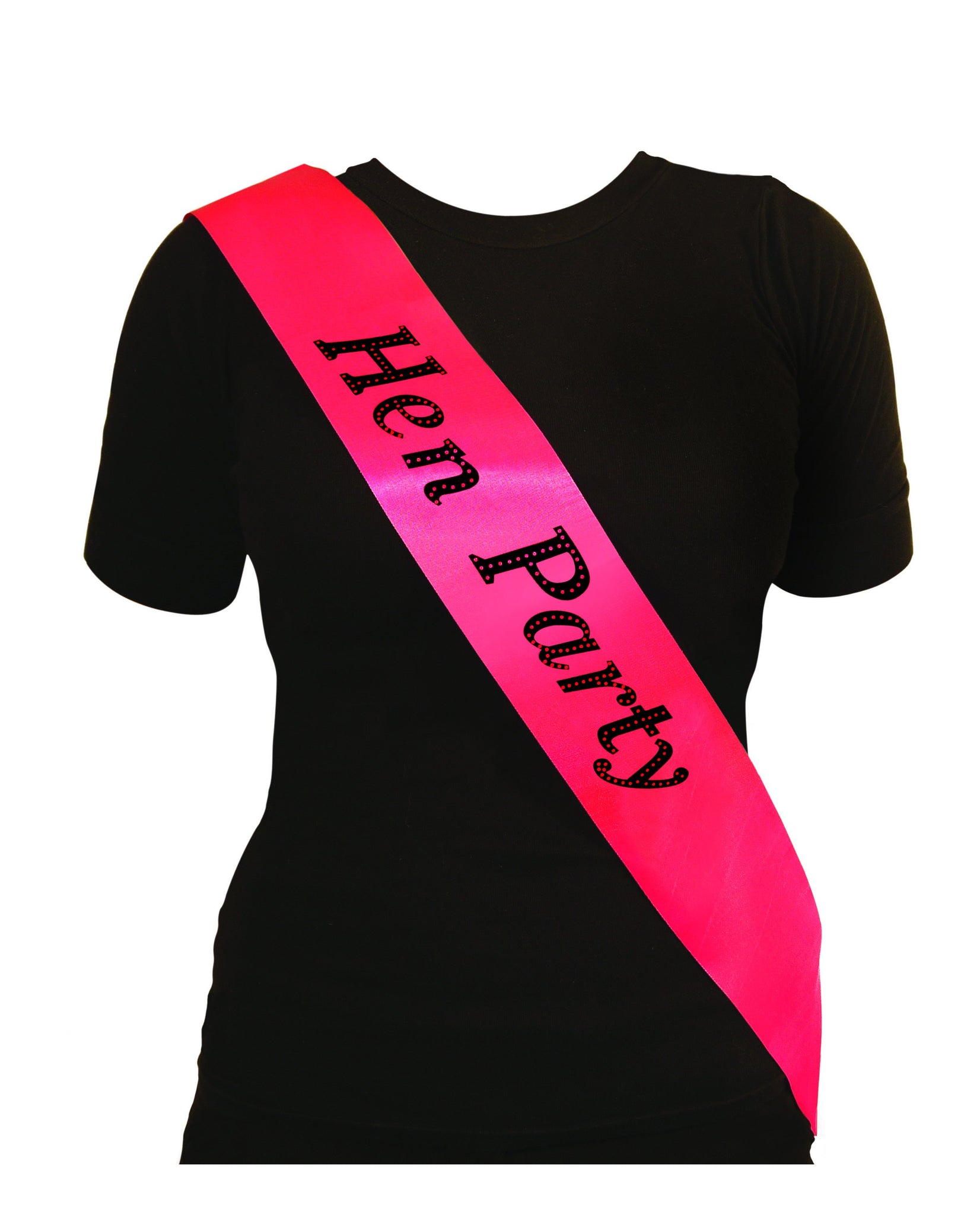 Hen Party Sash - Hot Pink/Black Henbrandt