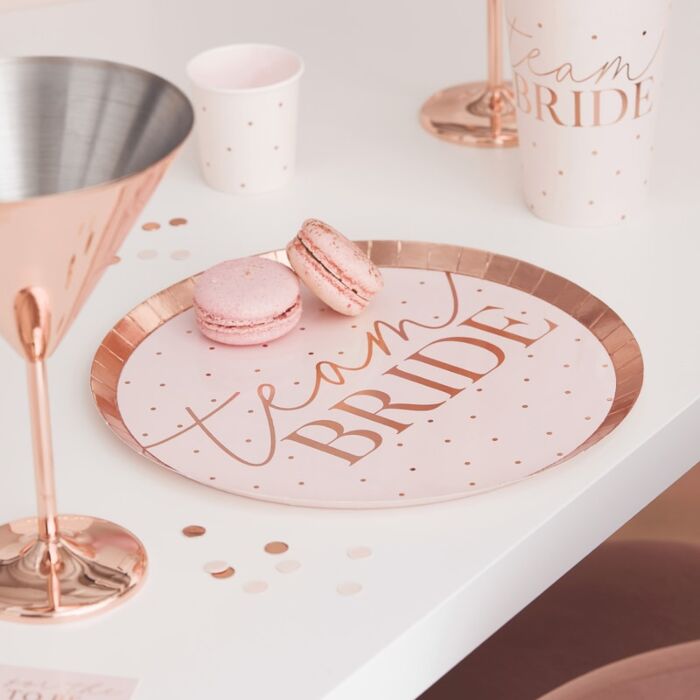 Team Bride Rose Gold Plates Ginger Ray