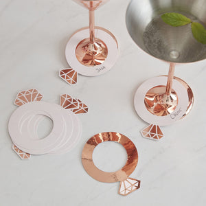 Rose Gold Ring Shaped Drink Markers Ginger Ray