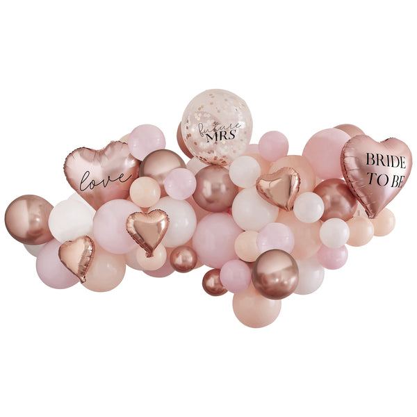Hen Party Pink, Peach, White & Rose Gold Balloon Arch Kit (65 Pieces) Ginger Ray
