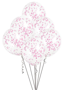 Confetti Balloons (6) - Hot Pink (12") Crosswear