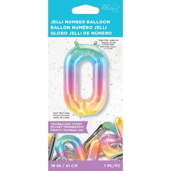 Number 0 Balloon - Jelli Ombre Unique Party Supplies NZ