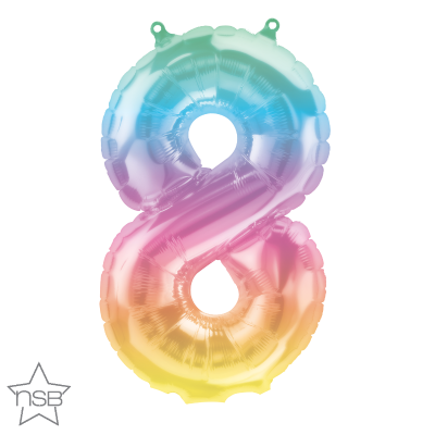 Number 8 Balloon - Jelli Ombre Unique Party Supplies