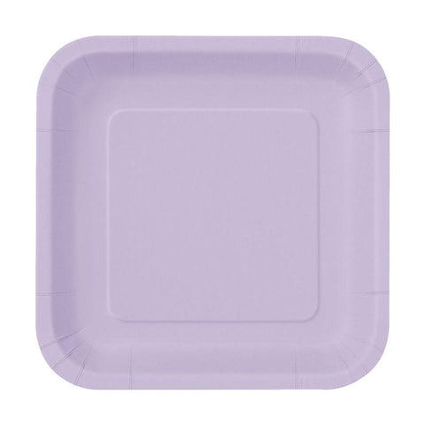 Square Plates (16) - Lavender (7") Crosswear