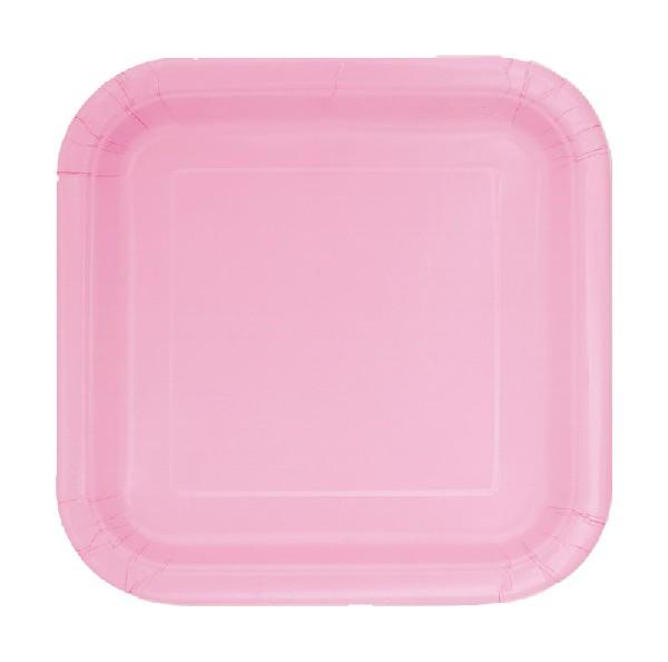 Square Plates (16) - Lovely Pink (7") Crosswear