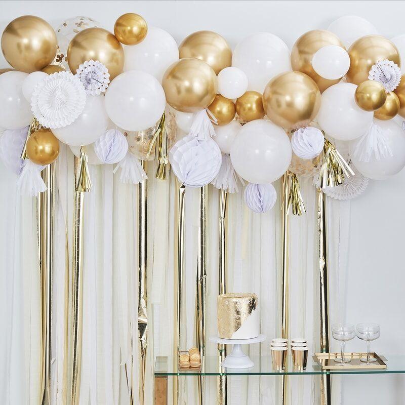 Gold Balloon and Fan Backdrop Kit Ginger Ray