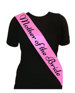 Mother of the Bride Sash - Pale Pink/Black Crosswear