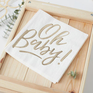 Oh Baby Napkins (16) - Gold Ginger Ray