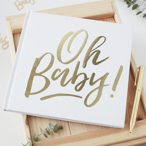 Gold Oh Baby! Guest Book Ginger Ray