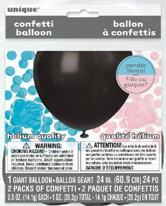 Gender Reveal Confetti Balloon - 24" (Blue and Pink Confetti) Crosswear