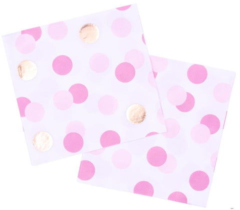 Dot Napkins (16) - Pink and Gold Crosswear