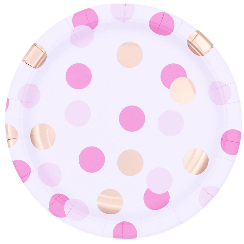 Dot plates (16) - Pink and Gold Crosswear