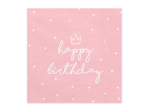 Happy Birthday Napkins - Pink (20) Crosswear